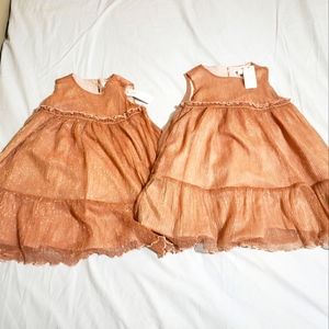 NWT twin infant/toddler girls Gymboree rose gold dress 12-18 months